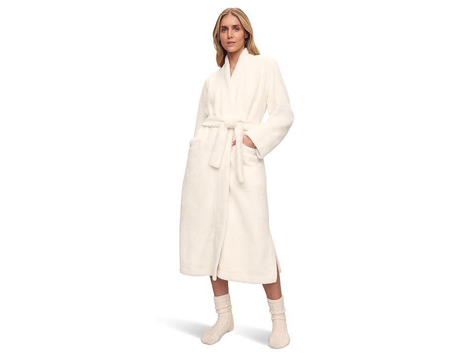 Eberjey Renewplush Long Robe Women's Pajama Ivory : SM, Cotton/Polyester | Zappos
