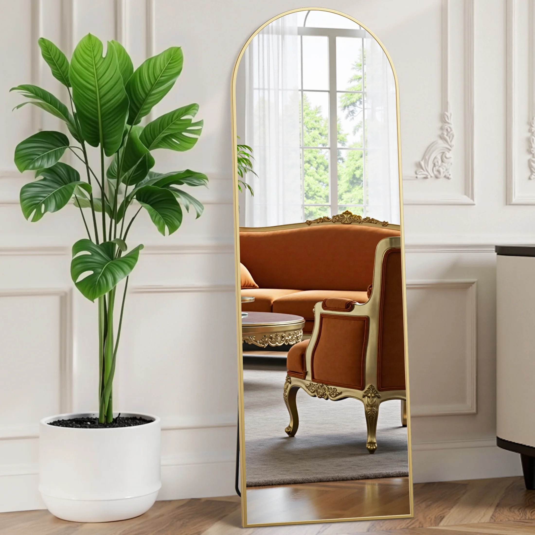 EDX Arched Full Length Mirror 59"x16" Full Body Mirror Rectangle Free Standing Wall Mounted Leani... | Walmart (US)