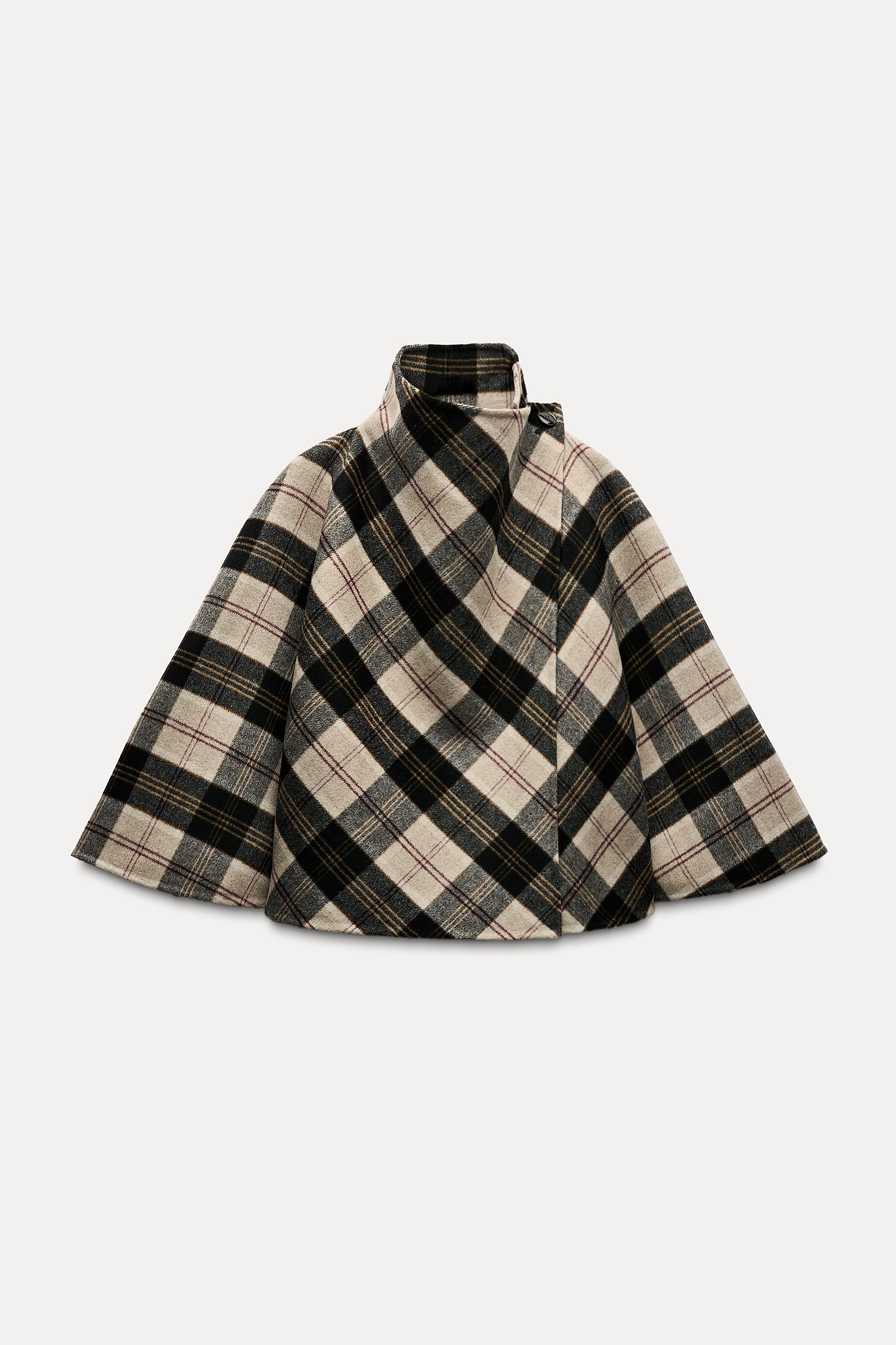 WOOL BLEND PLAID CAPE ZW COLLECTION | Zara US