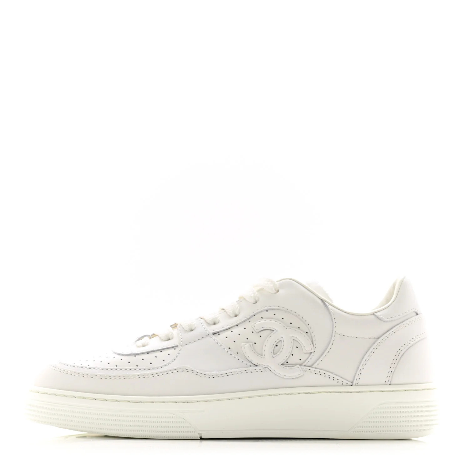 Calfskin Womens CC Sneakers 36 White | FASHIONPHILE (US)