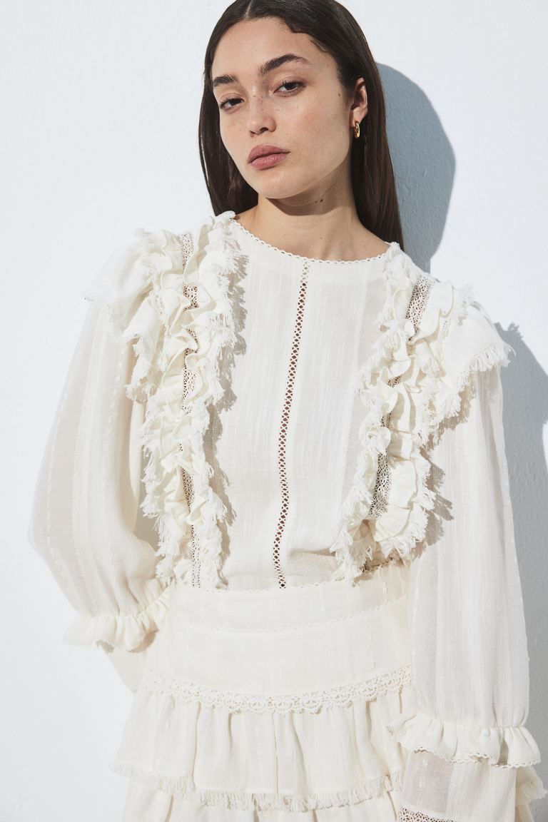 Frill-trimmed blouse | H&M (UK, MY, IN, SG, PH, TW, HK)