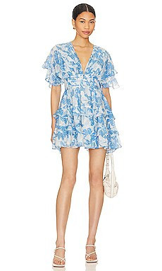 Tularosa Tate Mini Dress in Blue Floral from Revolve.com | Revolve Clothing (Global)