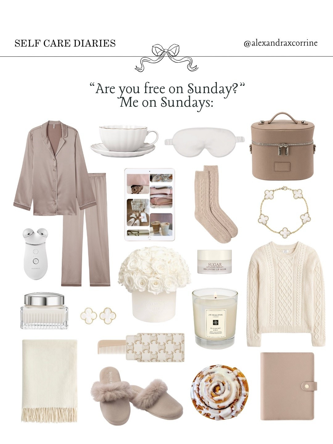 Sorry, I’m actually fully booked on Sundays ☕️🤎🩰🕯️

#selfcaresundays #cozyseason #weekendplans #moodboardaesthetic #pinterestinspo 

[ self care Sunday, are you free on Sunday, soft girl vanilla aesthetic, cozy fall weekend vibes, cozy at home, cozy season weekend plans, Pinterest mood board aesthetic ]

#LTKBeauty #LTKSeasonal #LTKStyleTip