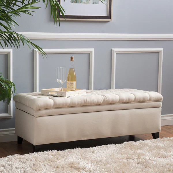 Christopher Knight Home Hastings Tufted Fabric Storage Ottoman Bench | Bed Bath & Beyond