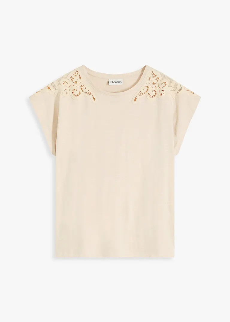 Shirt mit Crochet Detail | Bonprix DE