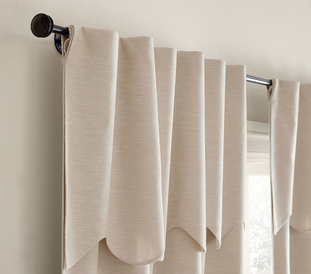 Evelyn Linen Scallop Valance Blackout Curtain | Pottery Barn Kids