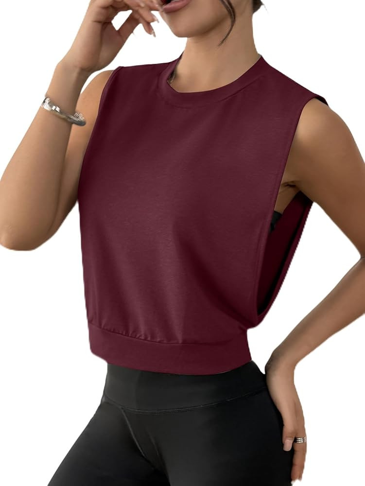 SOFIA'S CHOICE Women Workout Crop Tank Tops Cropped Sleeveless Muscle Shirt Gym Yoga Running | Amazon (US)