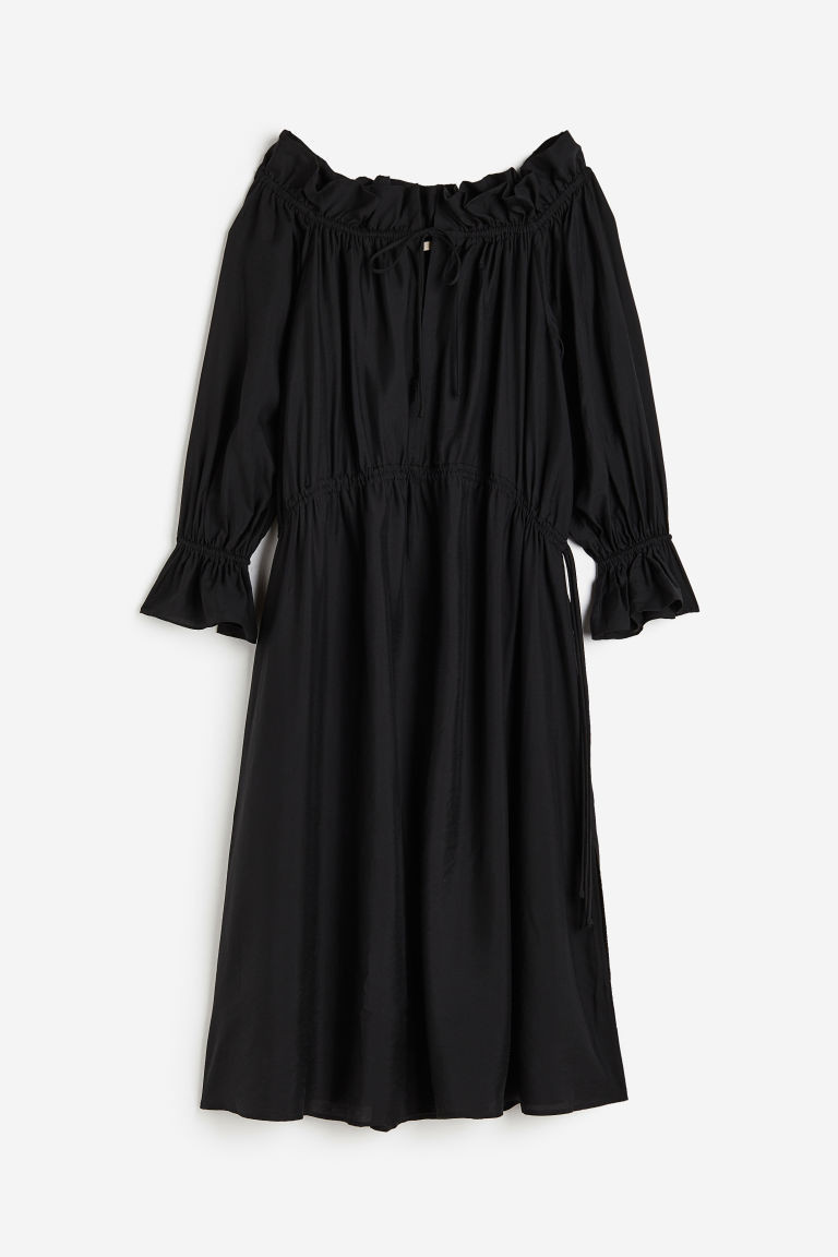 H & M - Long Off-the-shoulder Dress - Black | H&M (US + CA)