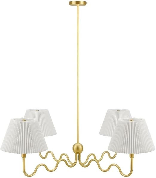 Modway Wave Squiggle 4-Light Pendant in Brass | Amazon (US)