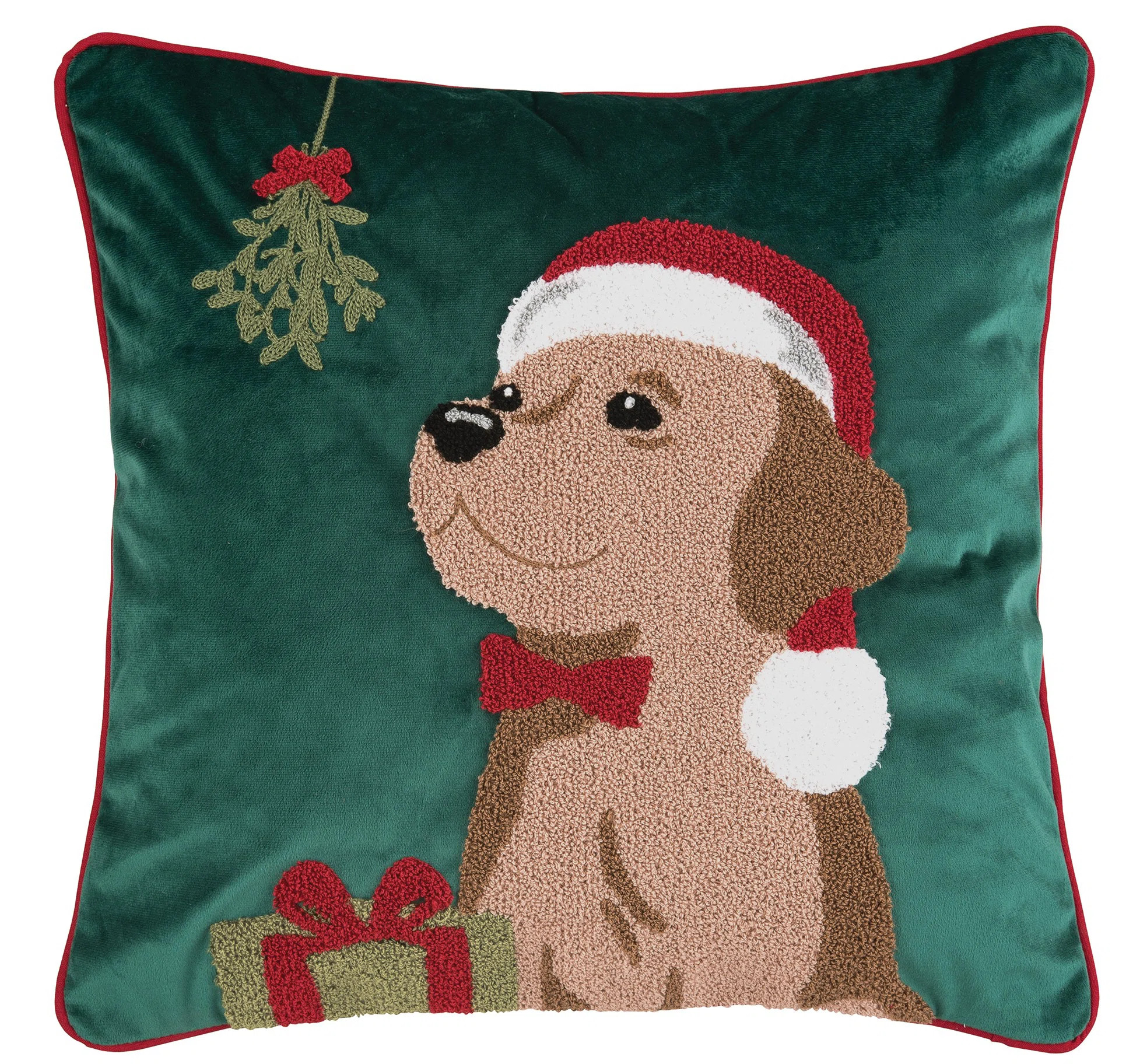 Mistletoe Puppy Throw Pillow | Wayfair North America