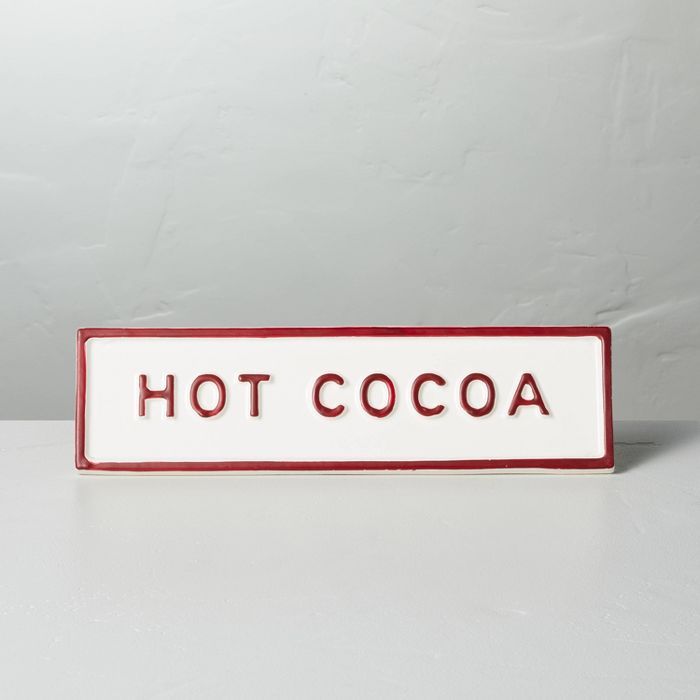 Hot Cocoa Tabletop Sign Red/Cream - Hearth & Hand™ with Magnolia | Target