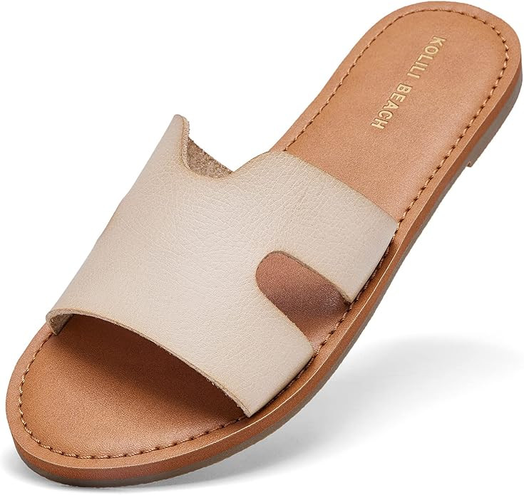 KOLILI Womens Flat Slide Sandals, Summer Fashion Sandals, Comfy Style | Warm-weather Favorite | Amazon (US)
