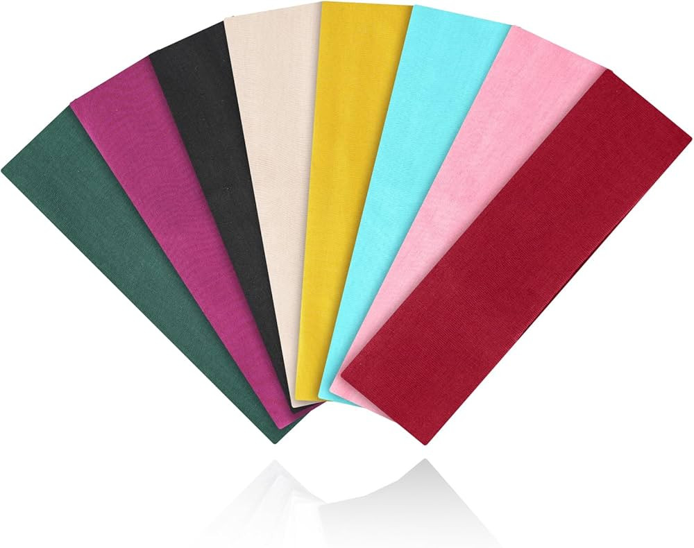 Workout Headbands for Women Non Slip - 8PCS Elastic Sport Head Bands for Women's Hair, Sweat Head... | Amazon (US)