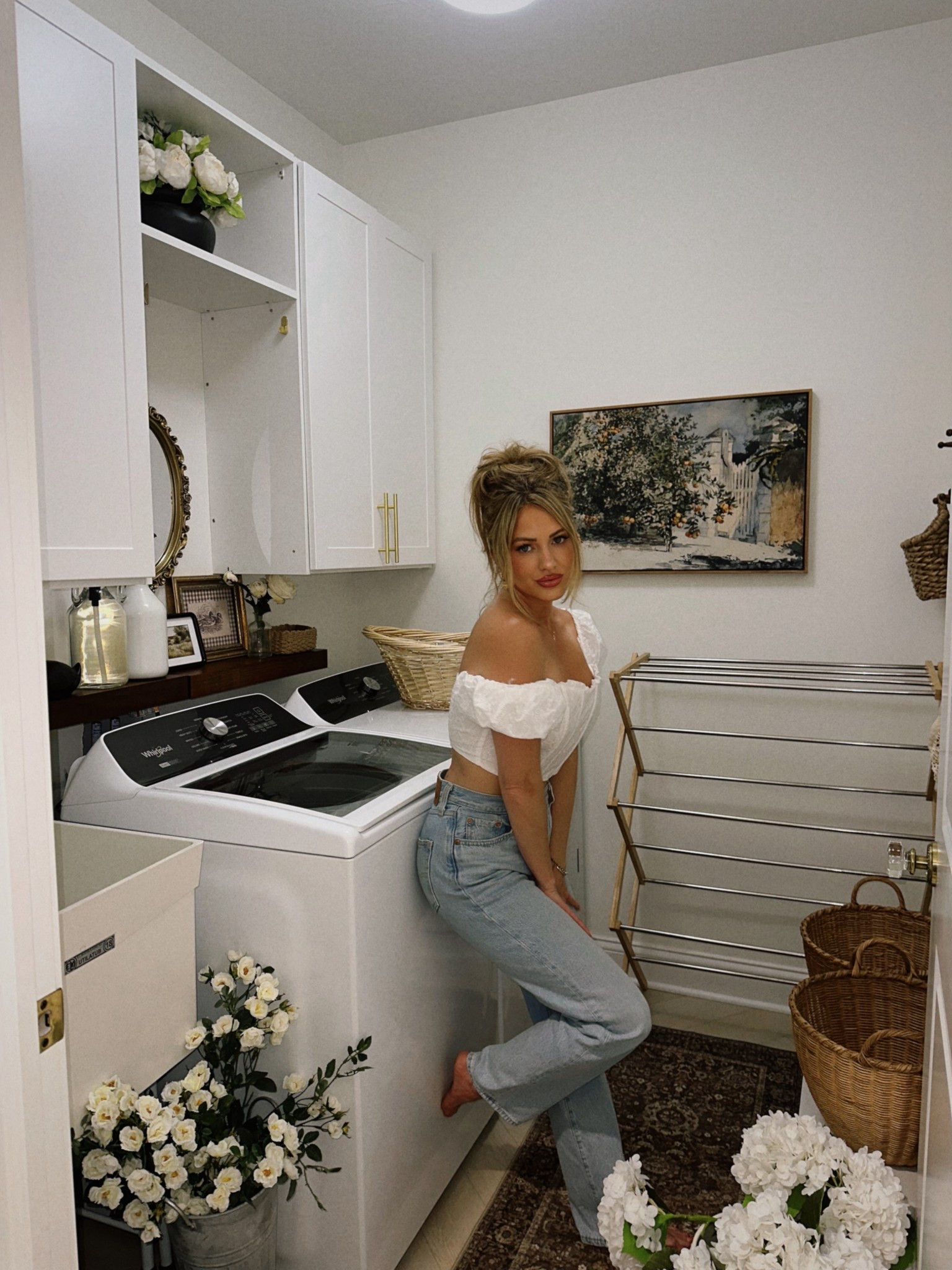 Laundry room refresh🧺🌼 I linked everything I could that I used to update and liven up this space for a comfy cozy feel🤍

#LTKHome
