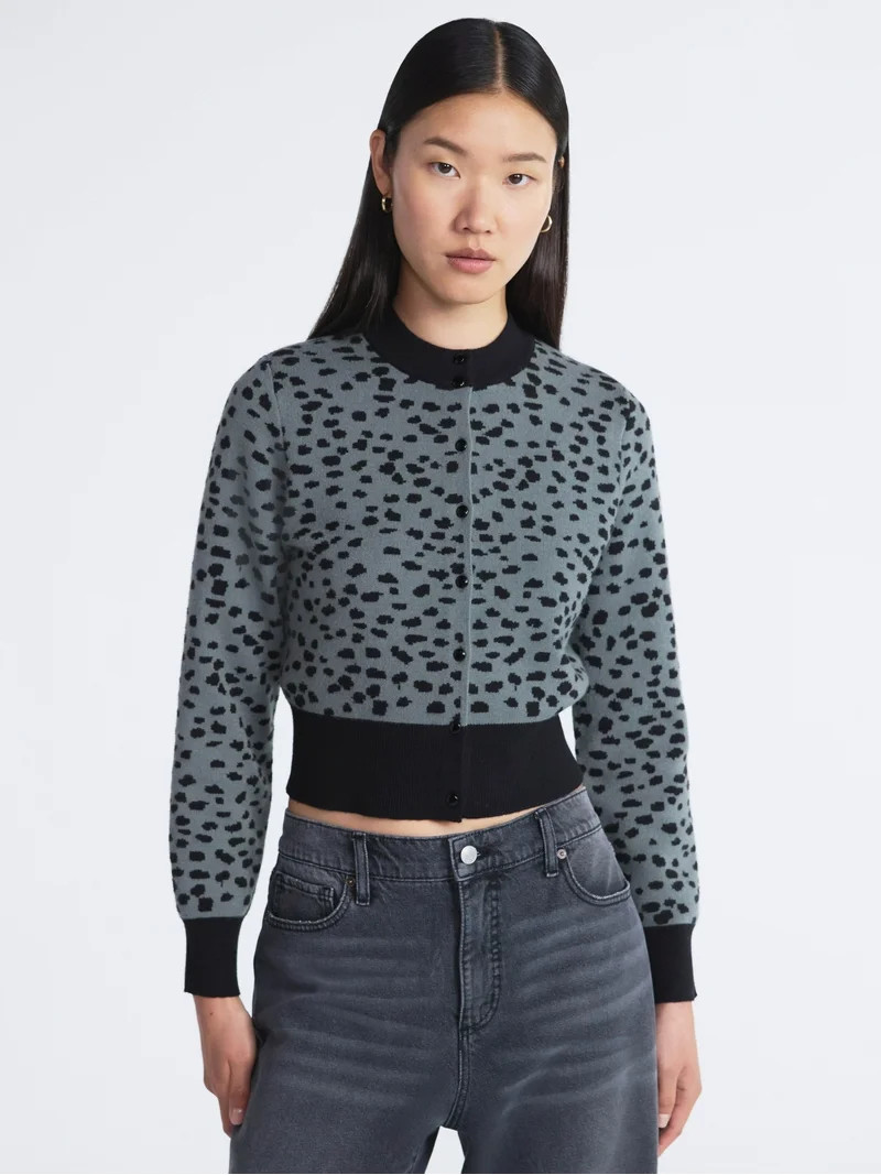 Scoop Women’s and Women's Plus Shrunken Cardigan Sweater, Midweight, Sizes XS-4X | Walmart (US)