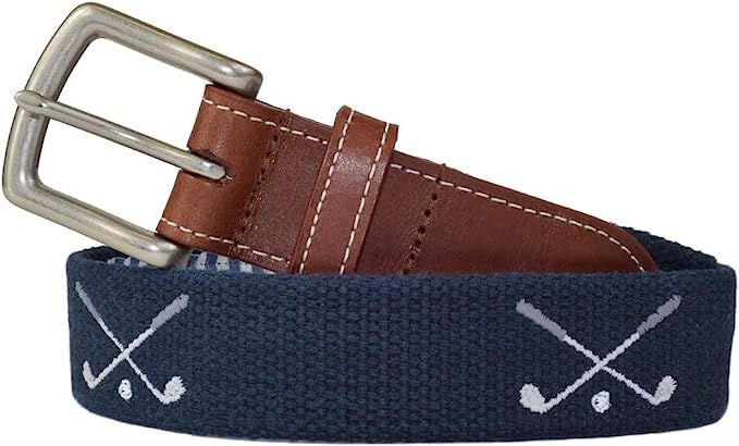 Golf Clubs Embroidered Men’s Belt (Patriot Navy) by J.T. Spencer (38) at Amazon Men’s Clothin... | Amazon (US)