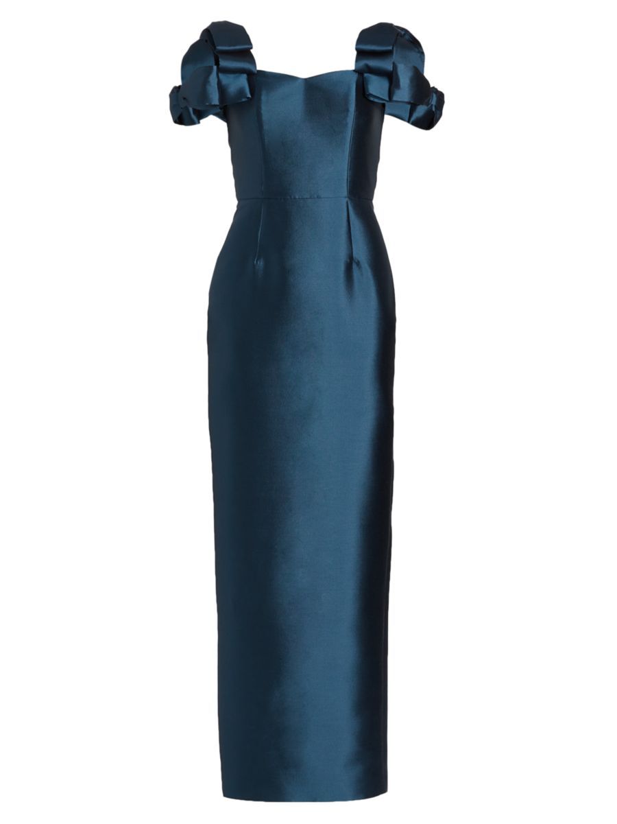 Alexia María Chloe Silk-Wool Blend Column Gown | Saks Fifth Avenue