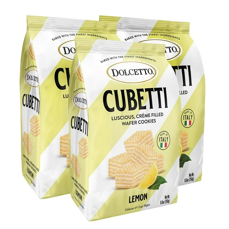 Dolcetto Cubetti Wafer Cookies, YPF5&nbsp;Creamy Lemon Flavor Sweets, Crispy Gourmet Treats made ... | Walmart (US)