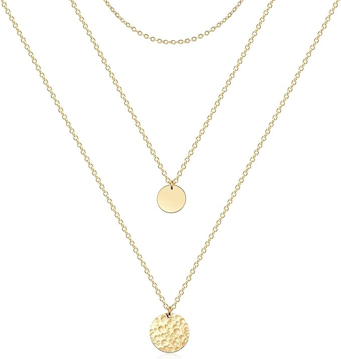 Ldurian Layered Necklaces for Women - 14K Dainty Gold Plated Layering Chokers Necklaces Set Multi... | Amazon (US)