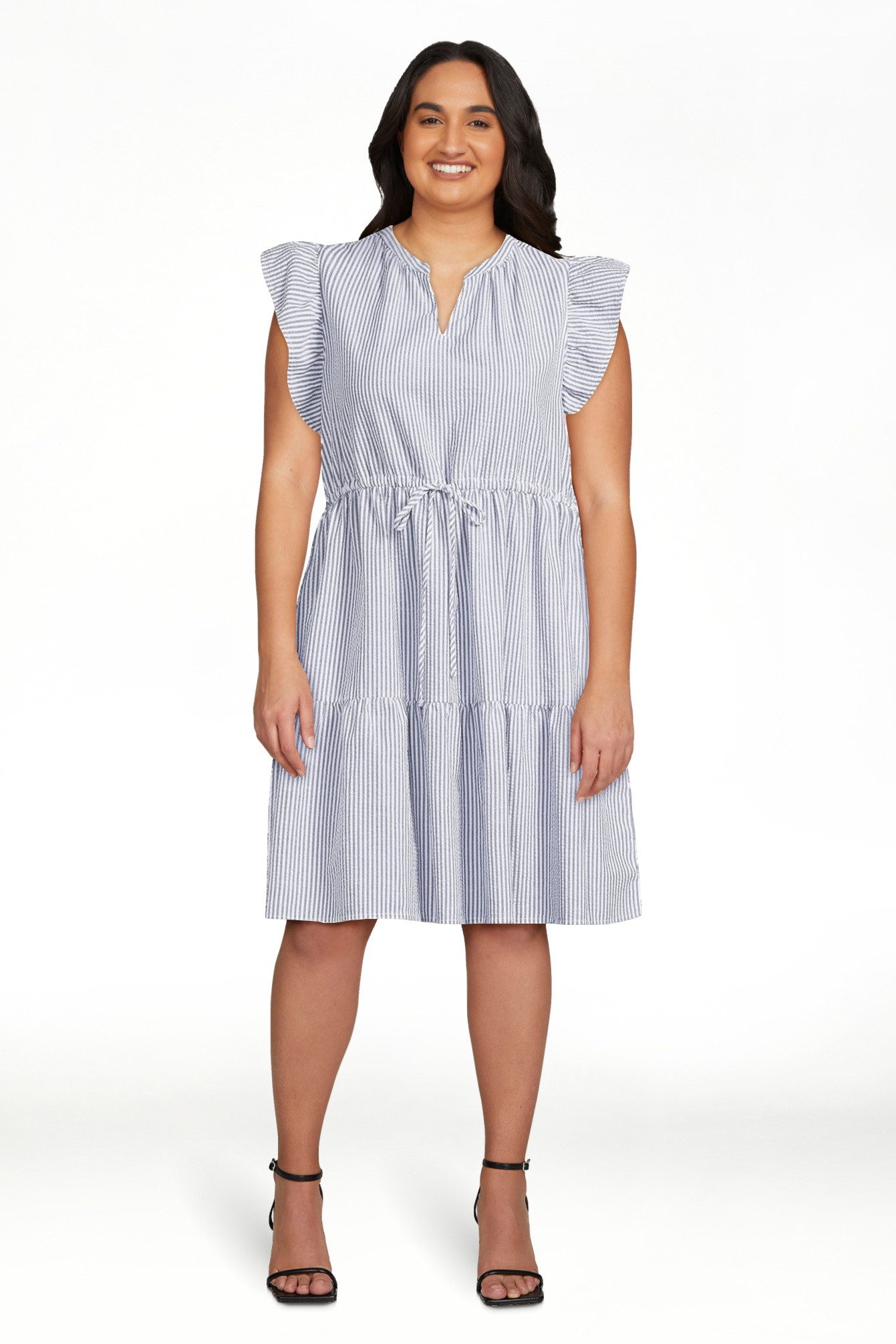 Time and Tru Women's and Women's Plus Mini Dress with Flutter Sleeves, Sizes XS-4X | Walmart (US)