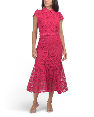 Short Sleeve Floral Lace Maxi Dress | Midi Dresses | Marshalls | Marshalls