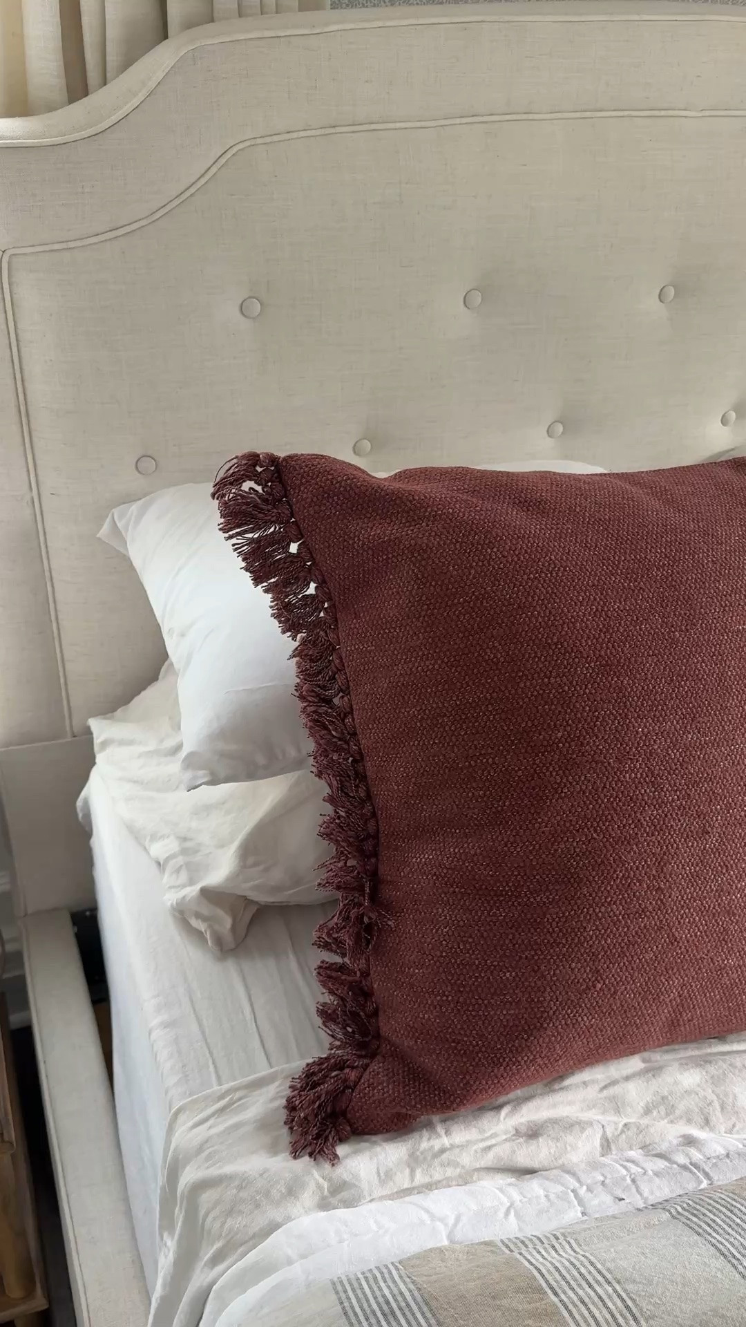 These throw pillows just launched this week and are so perfect for fall and winter! Use them on a bed or sofa - the color is perfect and I really love the fringe! Great price-point 🙌🏻

Bedroom, bedroom inspo, bedroom decor, bedroom furniture, bedroom accessories, bedroom styling, upholstered bed, girlonthehudson, neutral home, modern coastal,cozy home, GIRLONTHEHUDSON, bedding, bedroom basics

#LTKHome #LTKSeasonal #LTKmorningroutine