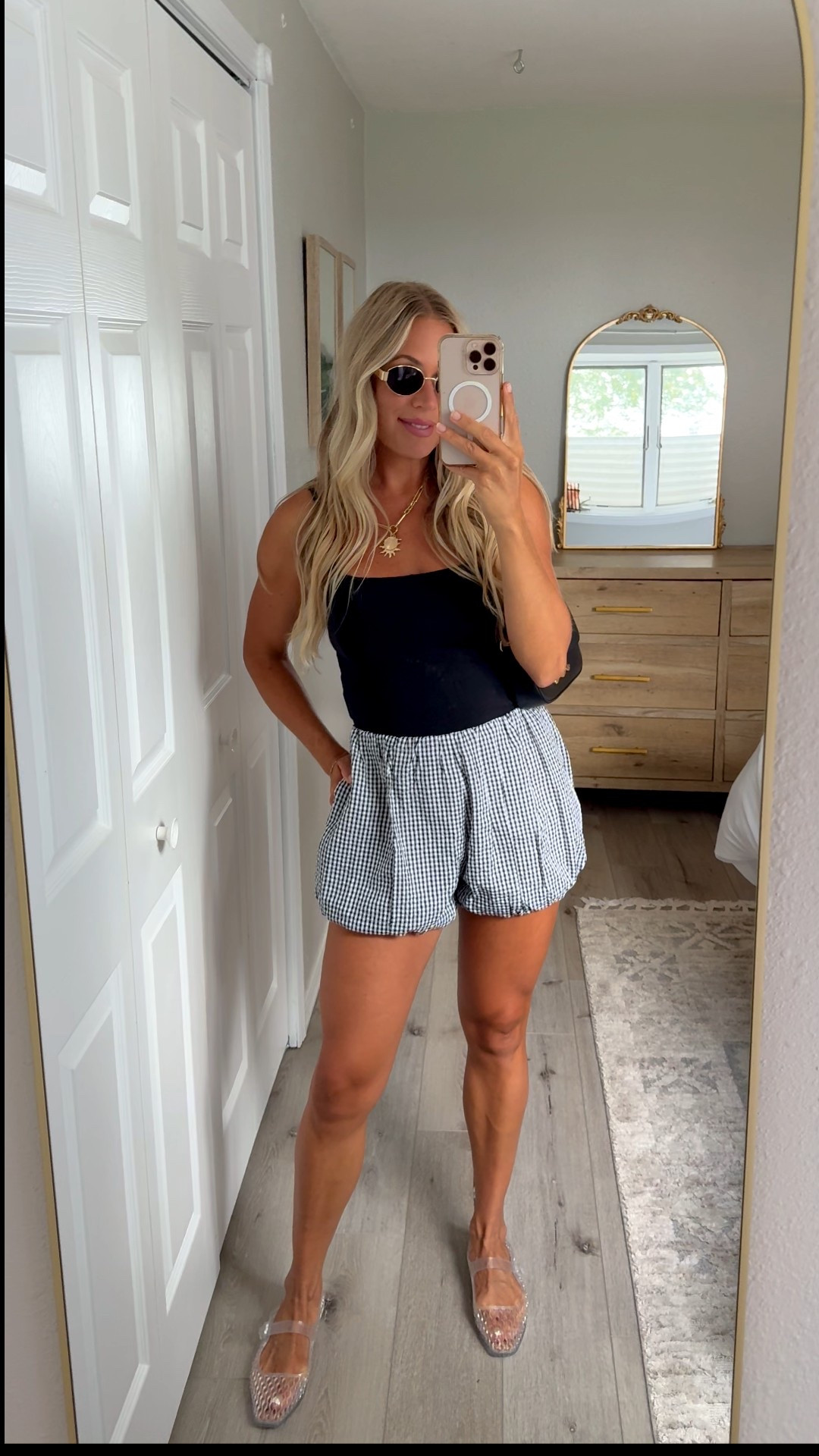 Such cutesy bloomer shorts! Wearing small but I will exchange for xsmall. They run a little big. Wearing small in the Abercrombie bra free tank. And loving these sam Edelman mesh ballet flats

#LTKStyleTip #LTKSaleAlert #LTKShoeCrush