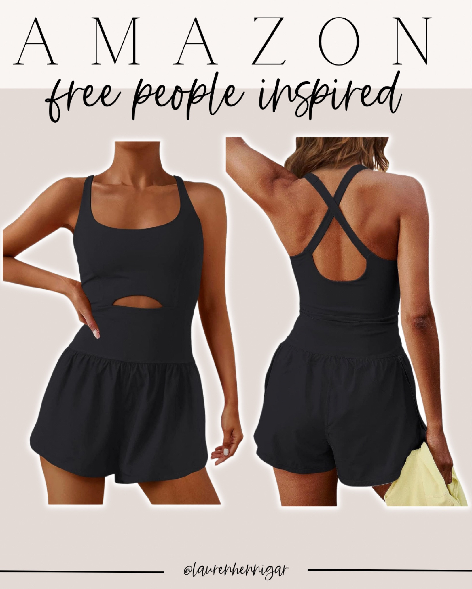 amazon free people inspired activewear romper! free people dupes, amazon finds, activewear, athleisure, black romper

#LTKFitness #LTKFind #LTKunder50