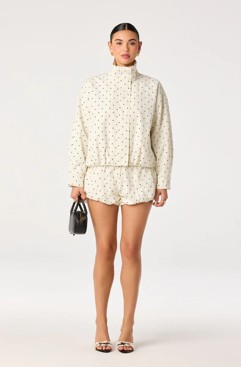 Cooper Funnel Neck Bomber Jacket - Blue plaid / XS | ASTR The Label (US)