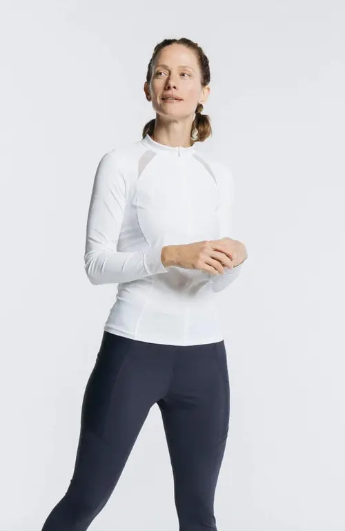 AVI Pickleball Volley Zip Long Sleeve in White Lotus at Nordstrom, Size X-Large | Nordstrom