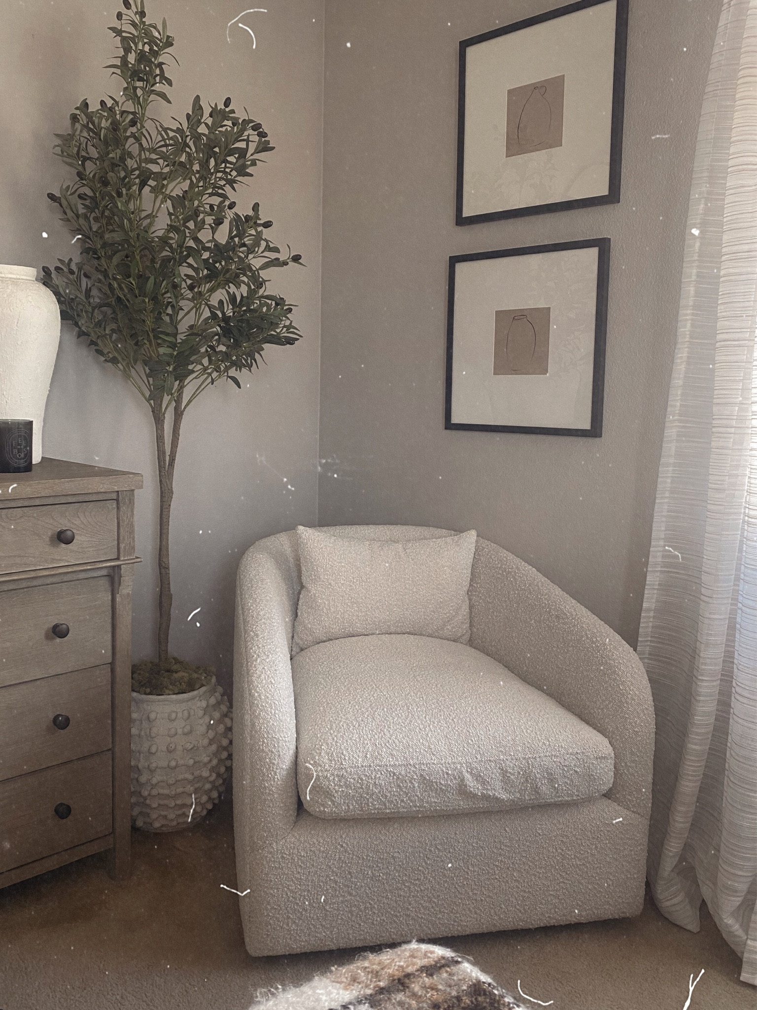 Pottery Barn Boucle Swivel Chair - one of the most comfortable chairs I’ve sat in! 🤍

Neutral home, Pottery Barn, Amazon, Studio McGee, Target style, Anthropologie, Lowe’s, transitional style, master bedroom decor 

#LTKhome