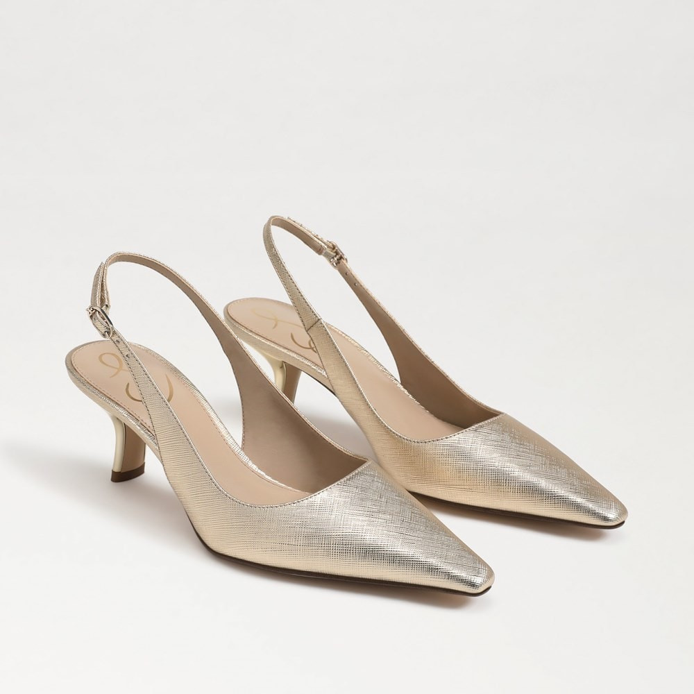 Sam Edelman Bianka Slingback Pump Gold Leaf 9.5 | Sam Edelman CA
