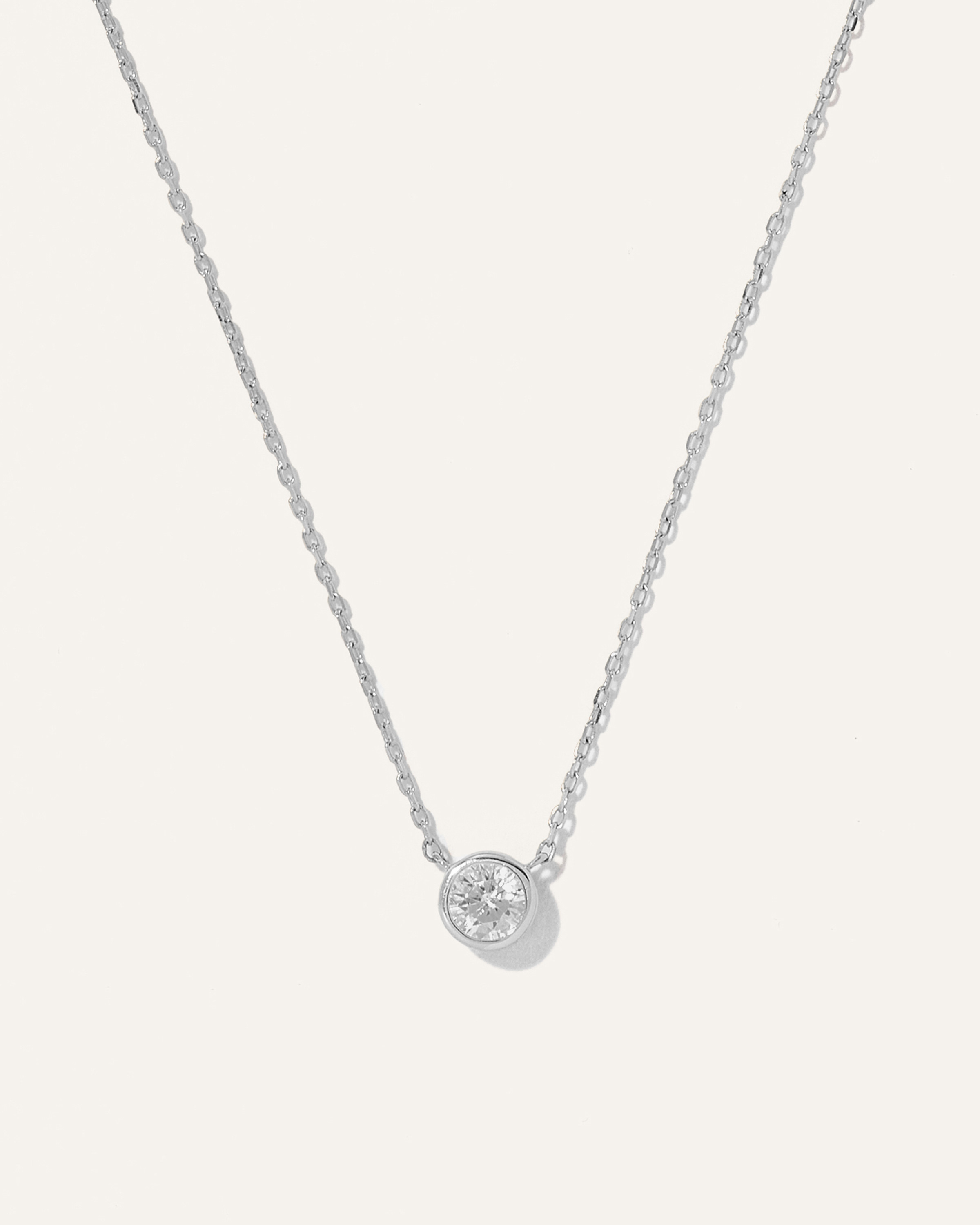 Quince | Women's 14K Gold Diamond Bezel Necklace in White Gold | Quince