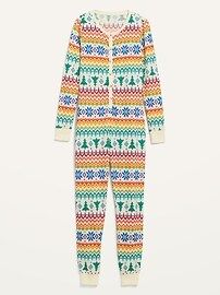 Matching Printed Thermal-Knit One-Piece Pajamas for Women | Old Navy (US)