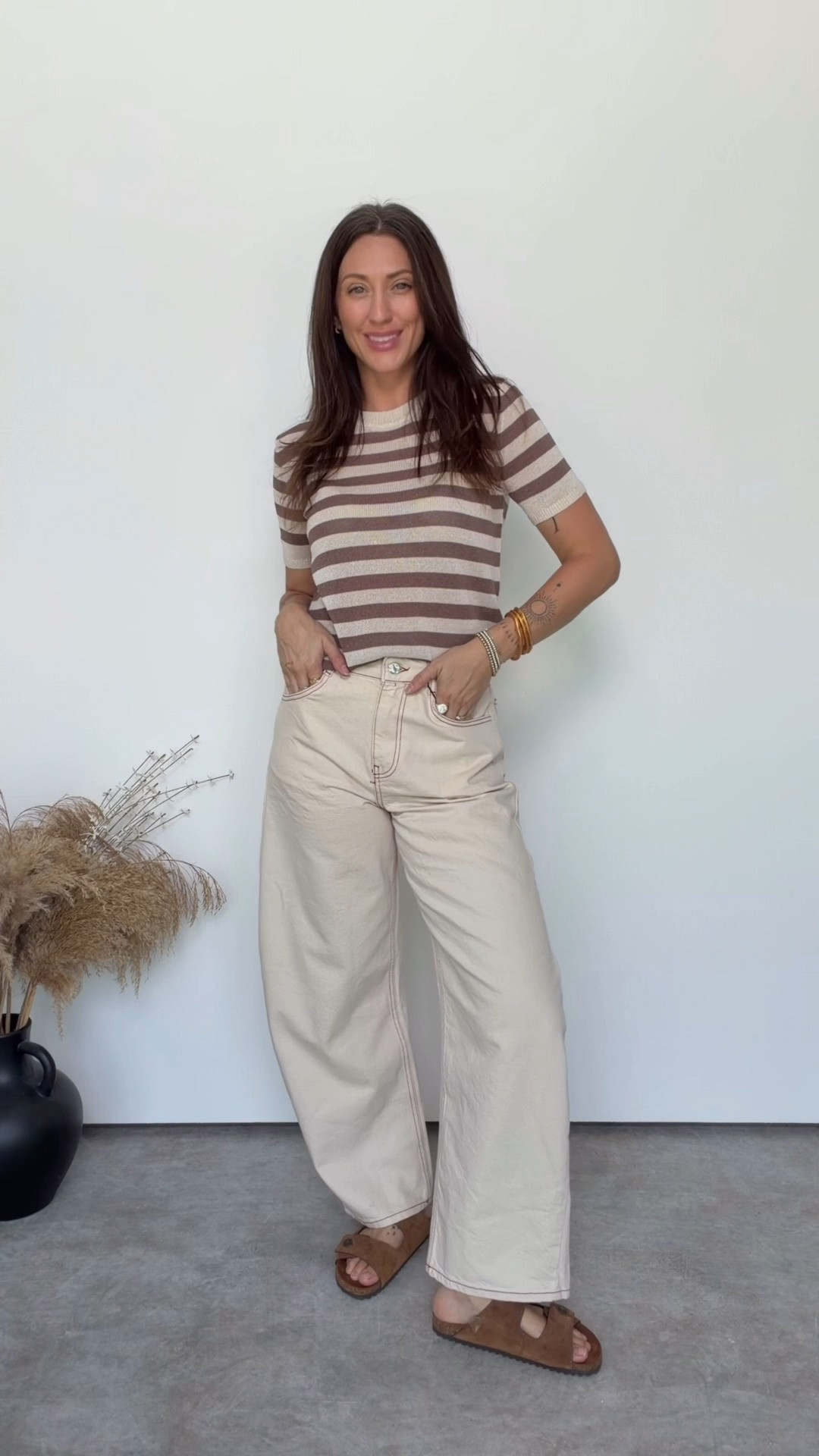 I didn’t know if I would like these jeans, but as soon as I put them on I loved them! Im wearing my true size 27” and a small top. The top may be sold out already, but they do have a nice tan one!

#LTKootd #LTKSeasonal