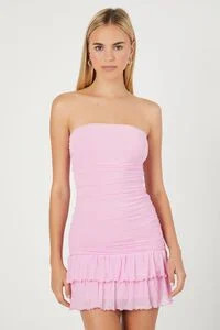 Ruffle-Hem Mesh Mini Dress | Forever 21 (US)