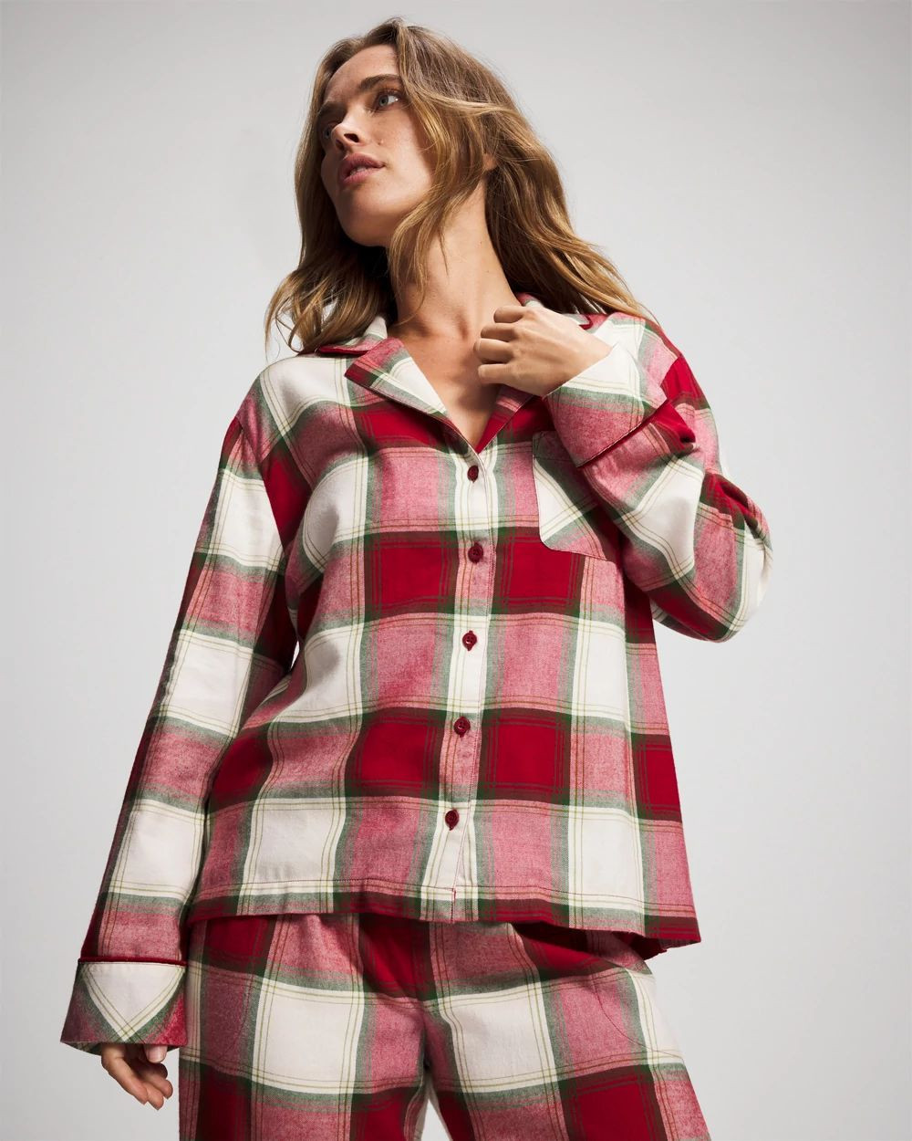 Long-Sleeve Notch Collar Pajama Top | Soma | SOMA