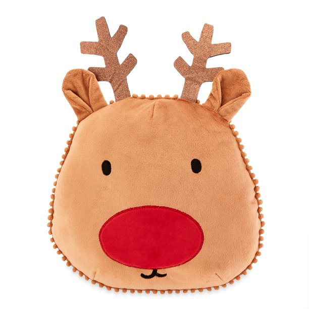 Holiday Time Brown Reindeer Decorative Plush Pillow, 12" - Walmart.com | Walmart (US)