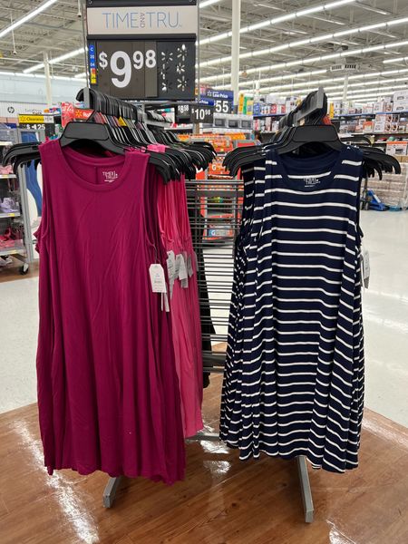 Walmart $10 knit sleeveless dress in new colors! Fits true to size (some prefer to size down in this one) #walmartfashion 

#LTKOver40 #LTKFindsUnder100 #LTKFindsUnder50