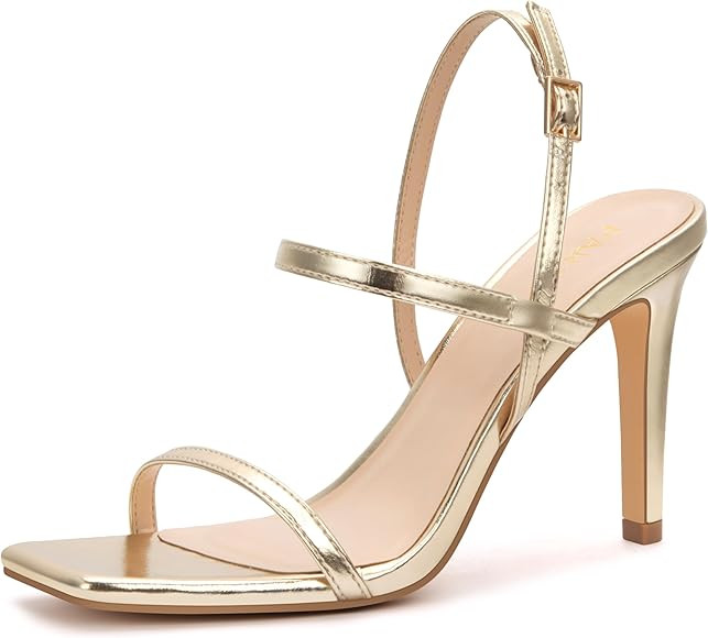 Women's Strappy High Heeled Sandals Open Toe Ankle Strap heels Comfy Weddings Shoes | Amazon (US)