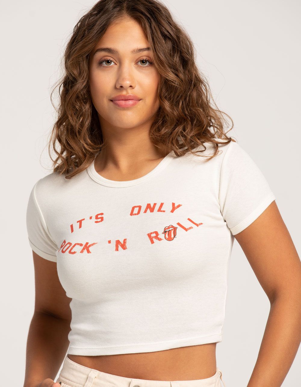 ROLLING STONES Only Rock Womens Baby Tee | Tillys