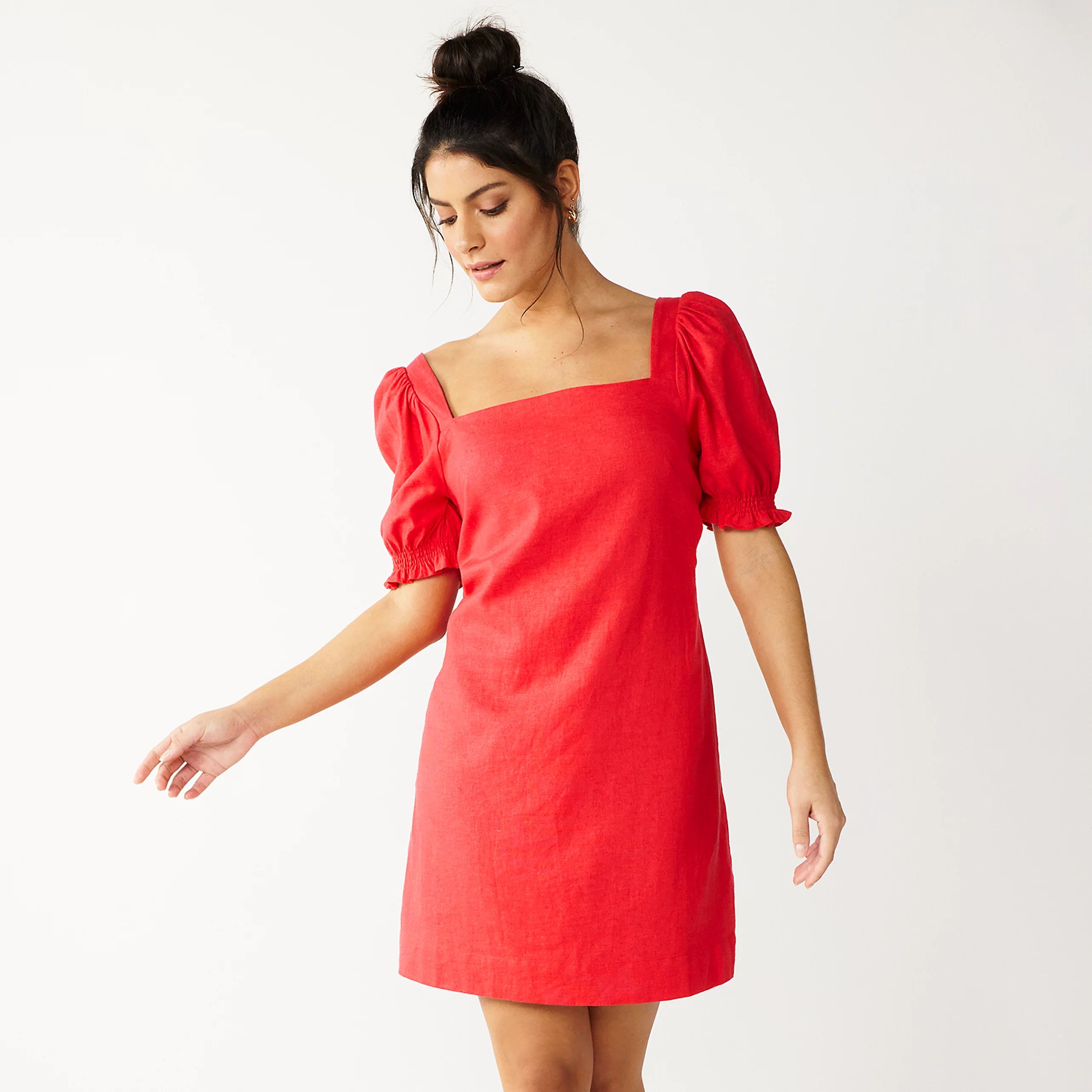 Women's DRAPER JAMES RSVP™ Squareneck Puff Sleeve Dress | Kohl's