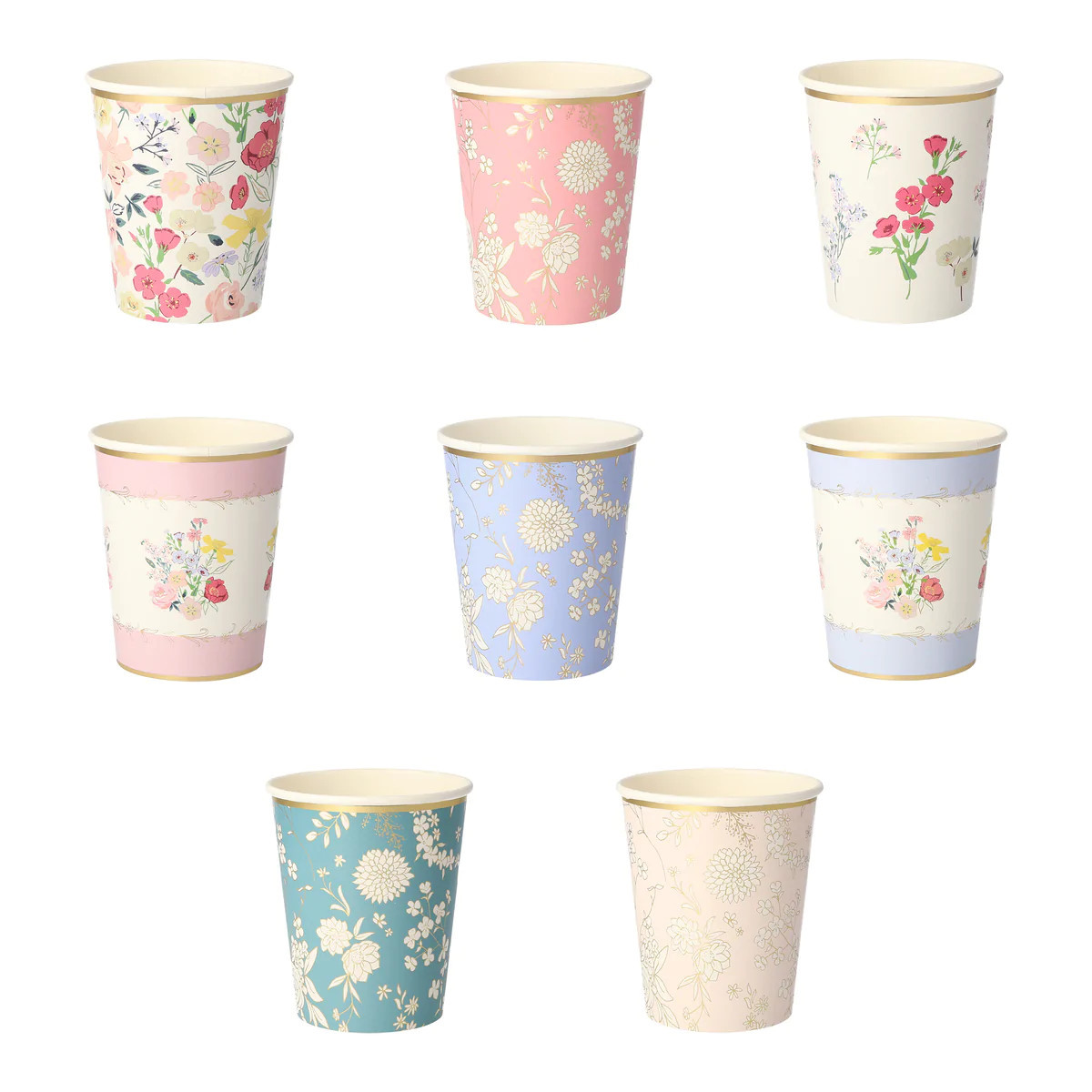 English Garden Party Cups (x 8) | Meri Meri