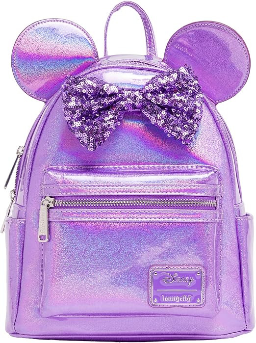 Loungefly Disney Minnie Mouse Glitter Sparkle Womens Double Strap Shoulder Bag Purse | Amazon (US)