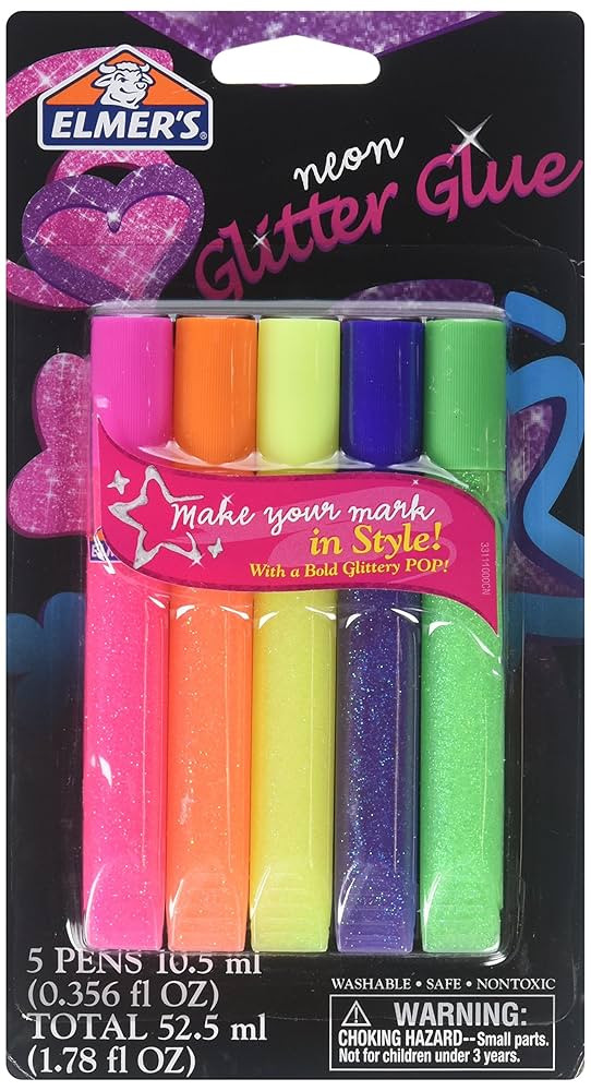 Elmer's Swirl Glam Glitter Glue, 0.36 Oz. Each, Pack of 5 Color Tubes | Amazon (US)