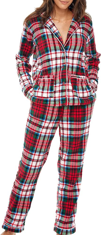 Alexander Del Rossa Women's Soft Warm Fleece Pajamas Plush Lounge Set, Long Sleeve Top and Pants,... | Amazon (US)