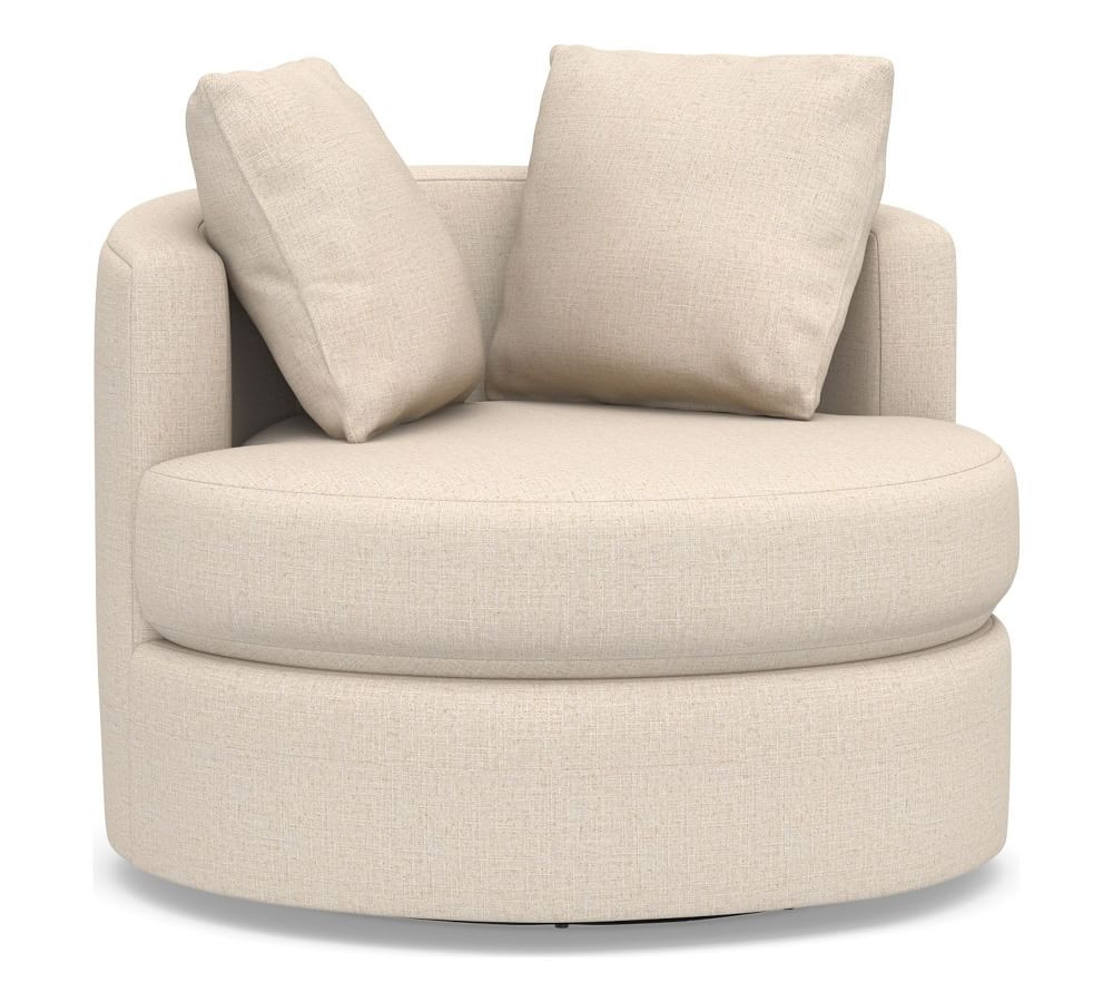 Balboa Upholstered Swivel Armchair | Pottery Barn (US)