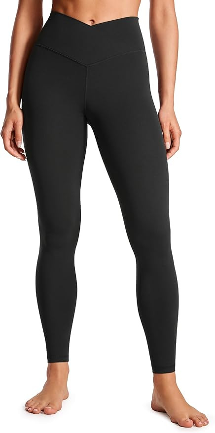 CRZ YOGA Womens Butterluxe Crossover High Waist Workout Leggings 28" - Criss Cross Full Length Gy... | Amazon (US)