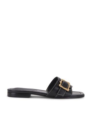 Schutz Wavy Flat Sandal in Black from Revolve.com | Revolve Clothing (Global)