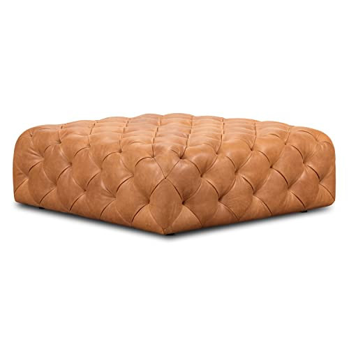 POLY & BARK Turin Ottoman in Full-Grain Pure-Aniline Dyed Italian Tanned Leather in Cognac Tan | Amazon (US)